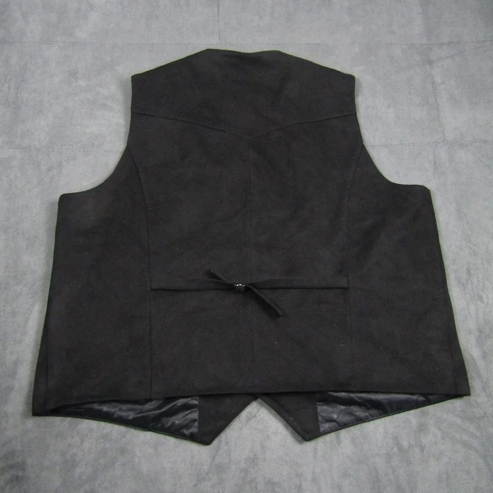 Pattern Vest Mens 3XL Black Western Wool Blend Snap Front Waistcoat
